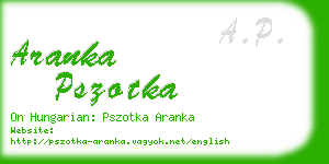 aranka pszotka business card
